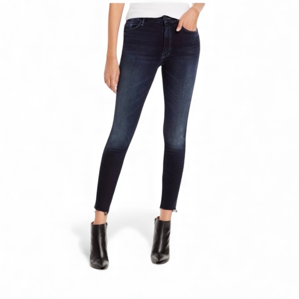 Mother Jeans High Wasted Looker Ankle Fray Last Call Dark Wash‎ Denim Womens 25